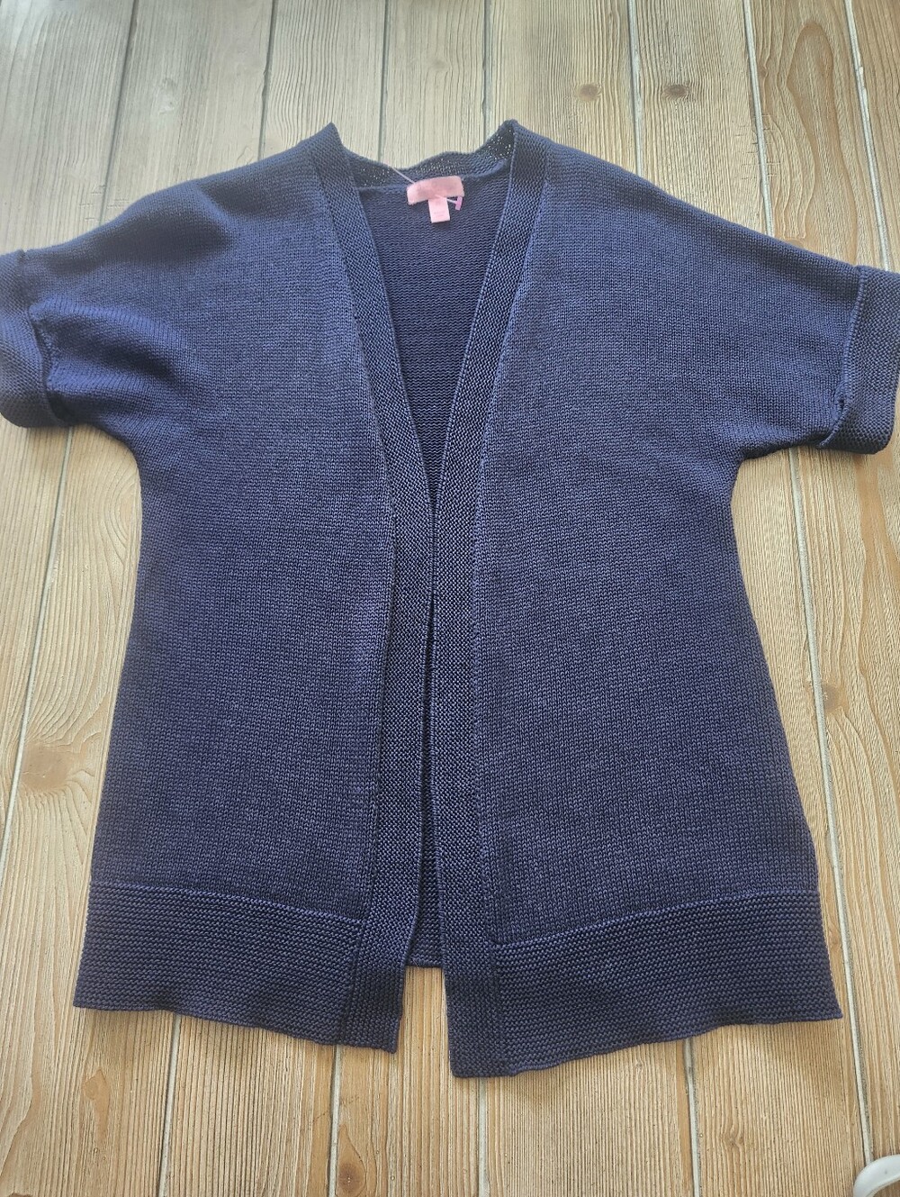 Women’s Navy Open-Front Short Sleeve Sweater Cardigan by Lilly Pulitzer